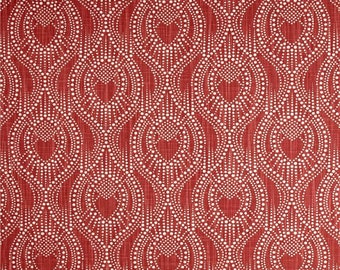 Designer Red Drapery or Upholstery Fabric by the Yard Contemporary Cotton Geometric Fabric Home Decor Fabric Red Decorating Fabric C756