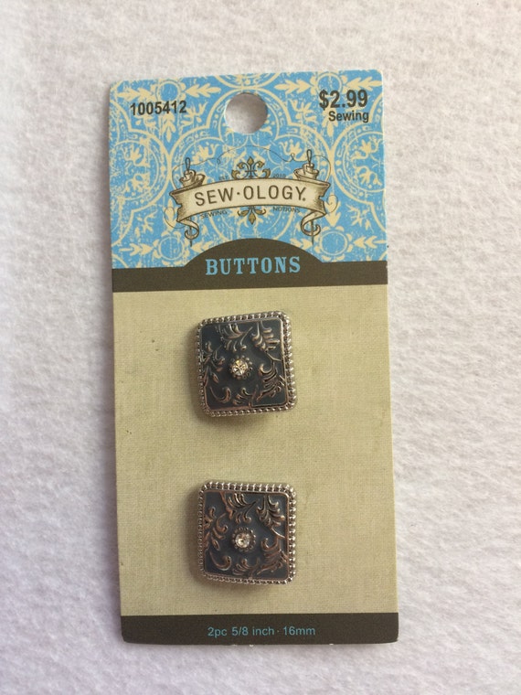 SewOlogy Gray Square Buttons Size 5/8
