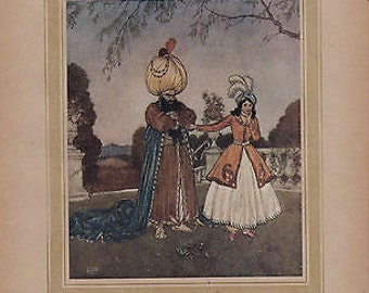 Vintage Print - Blue Beard by Edmund Dulac - Lithographic Print 1915 - Antique Print - Book Illustration - Picture Wall, Gallery Wall Print