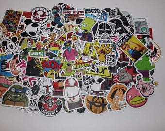 100 - Random Matte Cool Vinyl Sticker Decal Pack| Skateboard Stickers| Laptop Stickers| Car Stickers| Sticker Pack| Bike Stickers