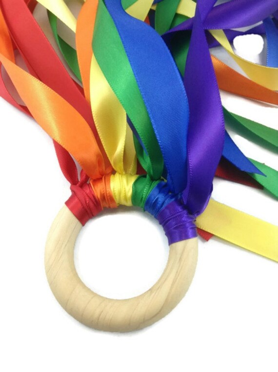 Rainbow Hand Kite Dancing Streamers in Satin Rainbow Ribbons