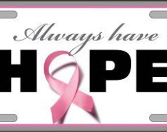 Hope Breast Cancer License Plate