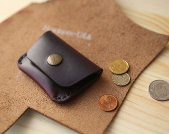 Coin purse, Leather coin purse, Leather coin pouch, Small leather pouch, Mens coin purse, Leather coin wallet, Horween Chromexcel #8
