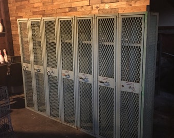 Vintage mint green industrial mesh locker - multiple lockers available
