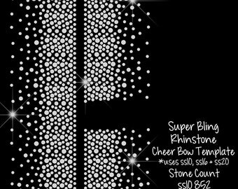 Super Bling Rhinestone Cheer Bow Strip Template