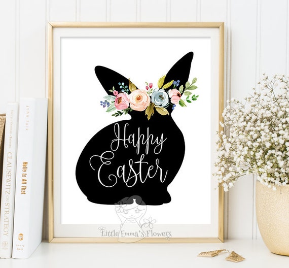 Easter printable Spring wall art Rabbit decor Happy Easter