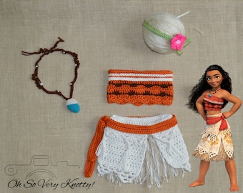 Disney's Moana Outfit, Moana Costume, Photo Prop, Newborn, Baby Moana Theme photo shoot, Crochet Costume