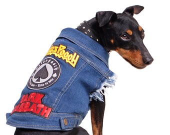 Dog Jacket / Dog Vest / Denim Dog Jacket / Denim Dog Vest / Dog Coat / Dog Battle Jacket / Cool Dog Jacket / Designer Dog Coat
