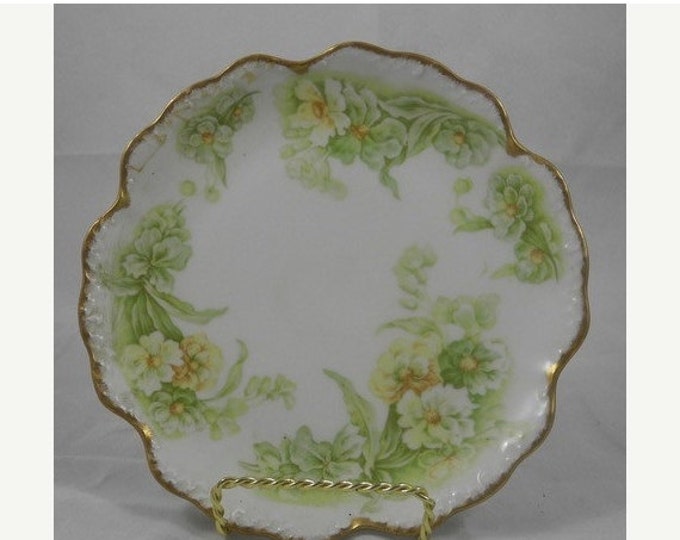 Storewide 25% Off SALE Vintage Original Hand Painted Fine China Floral Luncheon Plate Featuring Beautiful Washed Pattern Design With Gold Ro