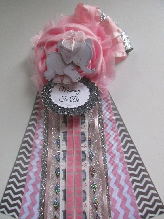 baby sign shower welcome Elephant To Mommy Shower Baby Be Baby Girl Shower Corsage