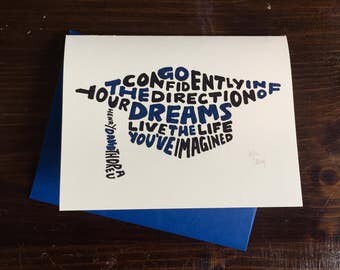 Hand Lettered Mortarboard Shape Graduation Card