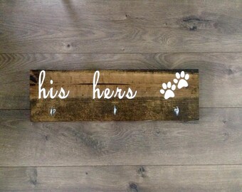 His hers dog|dog leash hook|entryway decor|leash hanger|leash holder|key hanger|key holder|housewarming gift