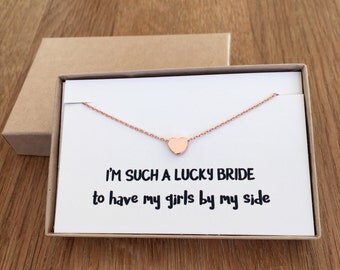 The Little Rose Gold Heart Necklace - Complete with Bridesmaid Gift Wrap