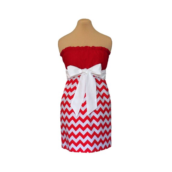 Red white chevron dress Sleeveless tank style with chevron pattern around shoulders, waist and hemline with contrast cross pattern filling in the other areas. A gorgeous and uniquely black, white and tan patterned dress from Sydney swimwear designers ANNA & BOY.