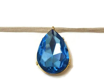 Blue Crystal Necklace, Crystal Choker, Crystal Choker Necklace, Blue Choker, Blue Choker Necklace, Choker With Pendant, Pendant Choker