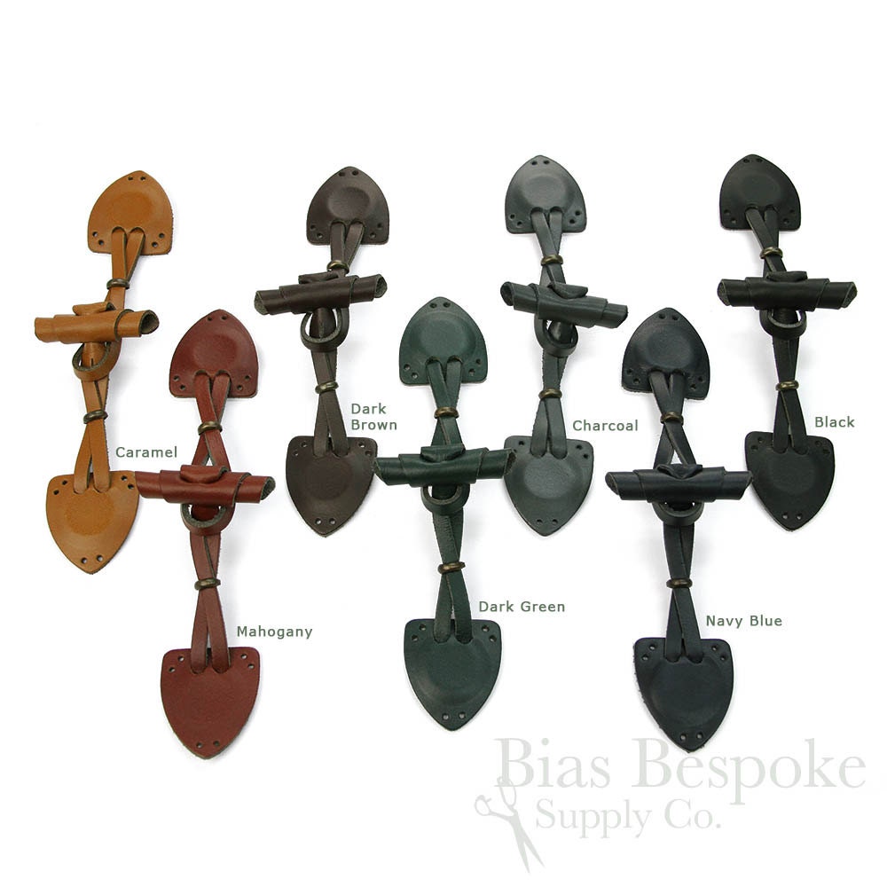 7 Genuine Leather Toggle Closures in Seven Colors Made