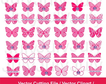 Butterfly svg, Split Butterfly svg, Butterfly cut file, Butterfly SVG Cut files, Butterfly Monogram Frame ,Vinyl cutting file