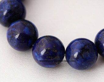 8mm NATURAL LAPIS LAZULI Gemstones 15 1/2 inch Strand Dark Blue - Grade A - Instant Ship - Usa Seller 0303