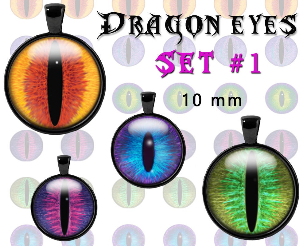 Dragon Eyes Round Printable Images Digital Collage Sheet INSTANT ...