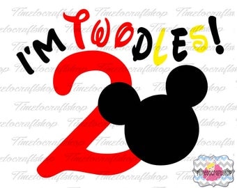 SVG, Eps, Dxf & Png Cutting Files For I'm Twodles Mouse, Cricut and Silhouette cutting machines, Digital INSTANT DOWNLOAD