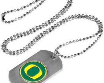Oregon Ducks Stainless Steel Dog Tag Necklace
