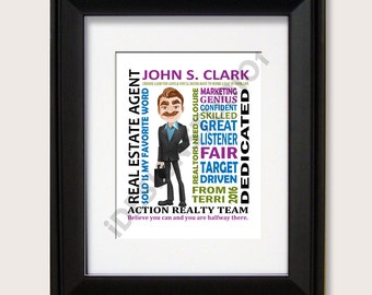 Personalized Real Estate Agent Gift, Realtor Gift, Boss Day, Boss Gift, Business Man Gift, Graduation Gift , Birthday Gift