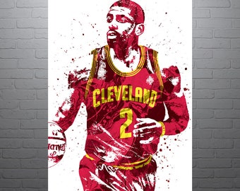 Kyrie Irving Cleveland Cavaliers, Sports Art Print, Basketball Poster, Kids Decor, Watercolor Abstract Drawing Print, Modern Art