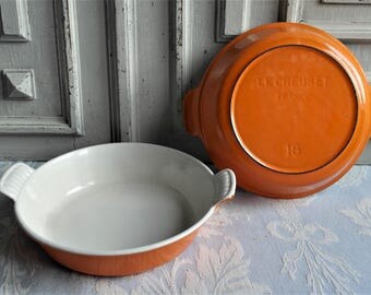 Plat Ovale En Fonte Le Creuset 36 Cm – Marron, Vintage, Made In France