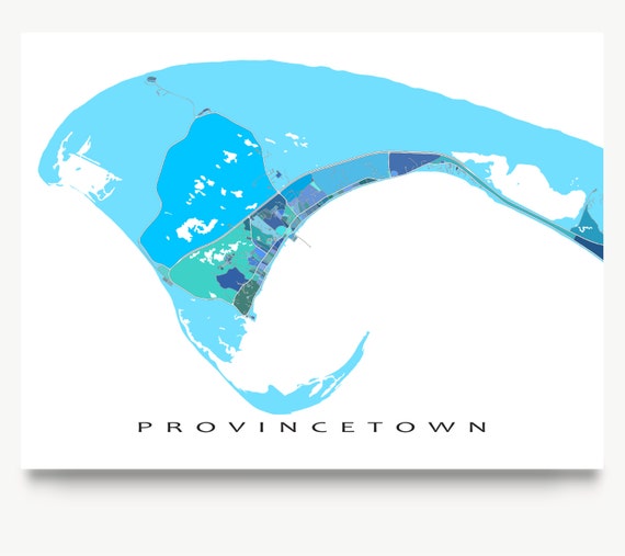 Provincetown Map Print Provincetown Cape Cod Art PTown