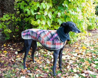 Dog winter coat, Whippet Coat, Wool Blanket Coat,Dog Coat, Scottish Tartan, Custom Made, Polar Fleece Lined Coat, Small Lurcher/Whippet,