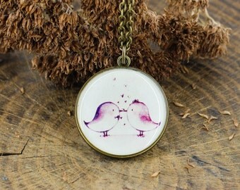 Bird necklace Purple necklace Christmas gift for her birthday gift for teen girl gift Anniversary gift for girlfriend gift for daughter gift