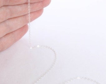 10 Feet - Sterling Silver Chain - 1.3mm Flat Cable Chain - Thin Chain - Delicate Chain - Wholesale Chain - Custom Length .925 / SS-CH005