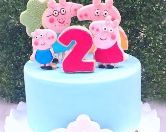 Peppa Pig Cookie Topper - Peppa Pig Cake Topper - Birthday - Baby Shower - Peppa Pig Cookies - Cookie Topper - Cake Decorating
