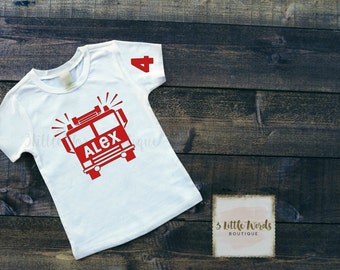 Firetruck Birthday Shirt | Toddler Fire Truck Birthday Shirt | Toddler Birthday Firetruck t-shirt