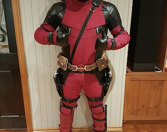 Deadpool Cosplay / Costume Suit (Replica): New Design Made From Custom Dyed 4 Way Patterned Stretch