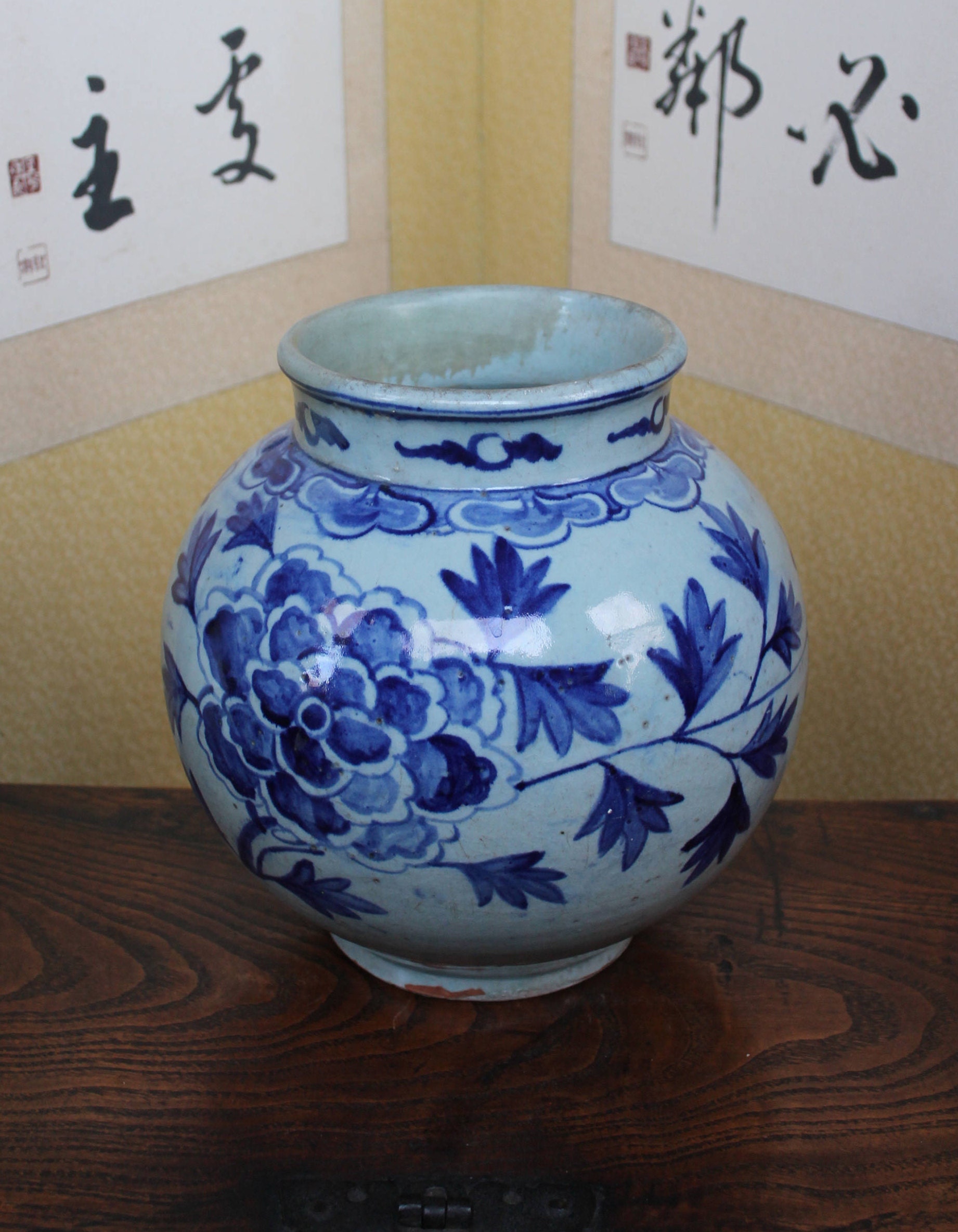 Korean Pottery Blue and White Poecelain Yi Dynasty