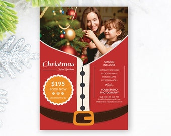 Christmas Mini Session Template, Christmas Photography Marketing, Holiday Mini Session | Photoshop & Elements | Instant Download