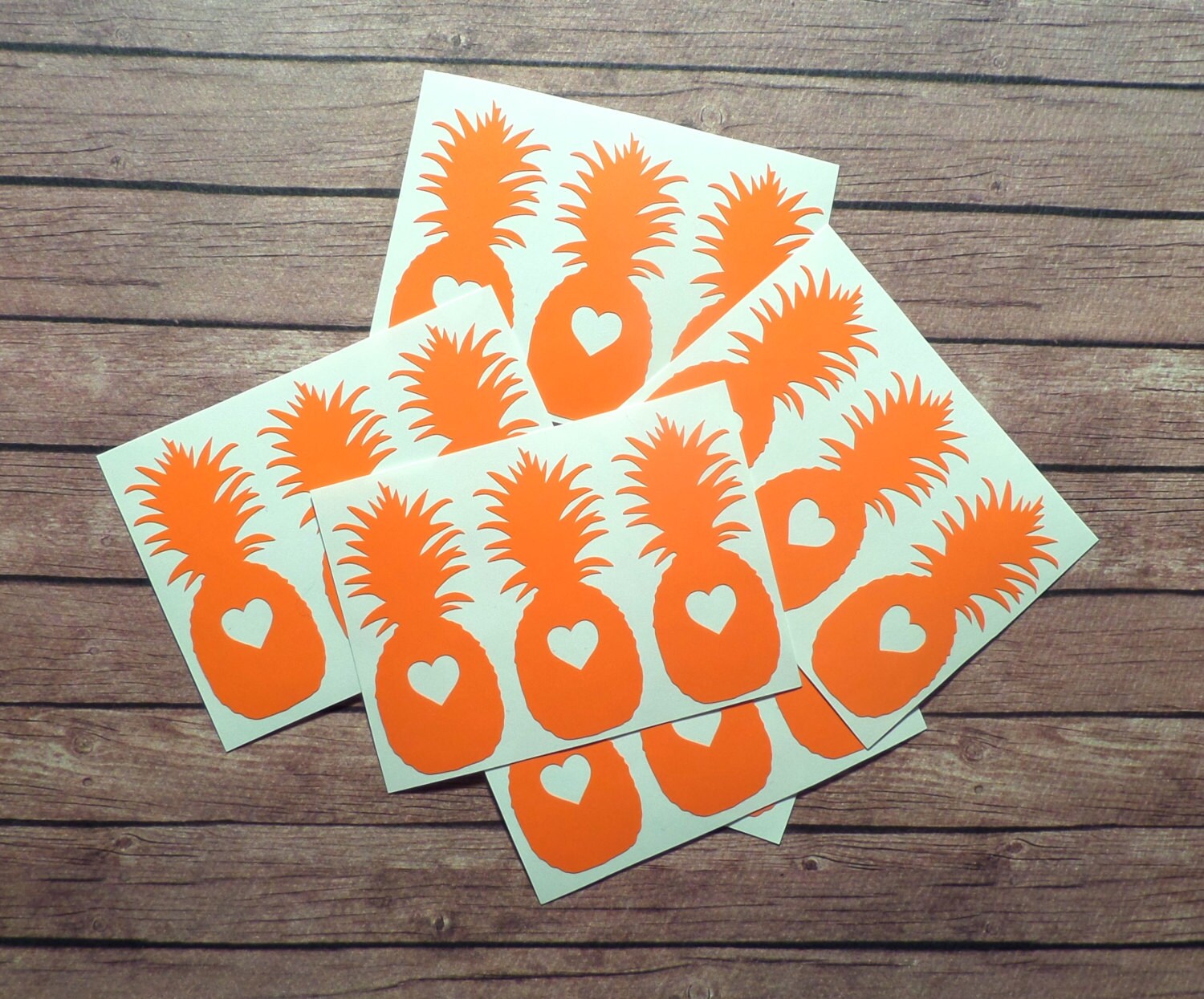 30 Pineapple stickers with heart pineapple decals pineapple