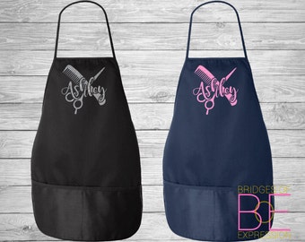 Hair Stylist Bling Glitter Design Personalized Apron
