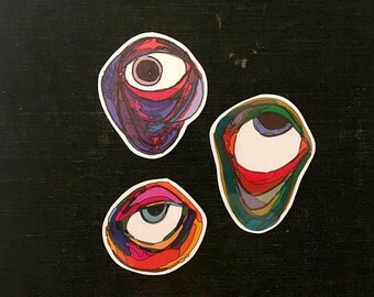 eye stickers #4 - three vinyl stickers
