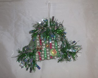 Original Handmade UGLY CHRISTMAS SWEATER Ornament Art One of a Kind Holiday Gift! "Faux-bulous" Fast Shipping!
