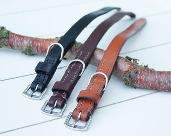 Classic Charm - Small - Leather Dog Collar Made to Order