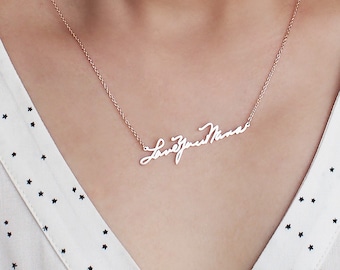 Handwriting Necklace / Memorial Signature Necklace / Actual Handwriting Necklace / Personalized Necklace / Bridesmaid Gift - HN01