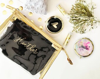 Personalized Cosmetic Bags - Personalized Makeup Bag - Bridal Party Favor Bags - Bachelorette Party Bags - Bridesmaids Gifts - Bridal Bags