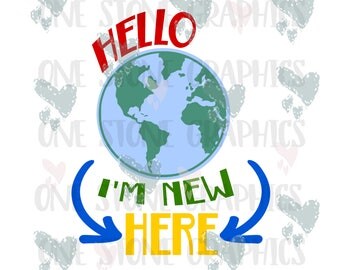 Hello world svg,hello world i'm new here,world svg,hello svg,baby svg,cute svg,clip art,svg for baby,globe svg,Hello world i'm new here file