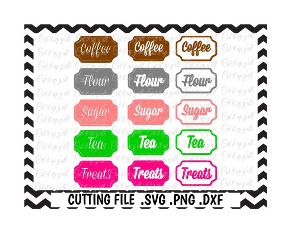 Download Kitchen Canister Labels Flour Tea Sugar Coffee Treats