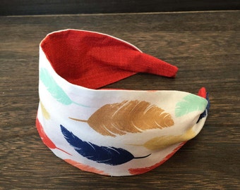 Feather Headband Adult Headband Wide Cotton Headband Turban Style Hairband Spring Clothing Summer Fashion Toddler Headband Teen Headband