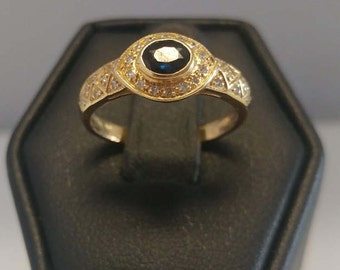 14k Sapphire and Diamond Ring
