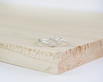 Rayne Twig Ring, Sterling Silver, Silver Twig Ring, Stacking Ring, Twig Stacking Ring, Silver Twig Stacking Ring, Stacking Twig Jewelry