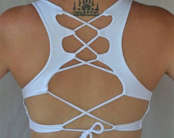 Snow Goddess Top by Lotus Tribe Clothing/Festival Top/Yoga Top/Yoga Bra/Yoga Clothing/Festival Clothing/Yoga Clothes/Sports Bra/Crop Top/Bra